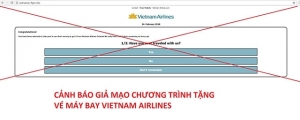 Cảnh giác hành vi giả mạo tặng vé máy bay miễn phí