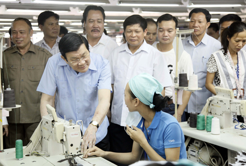 Chủ tịch nước Trương Tấn Sang thăm và làm việc tại Thái Nguyên