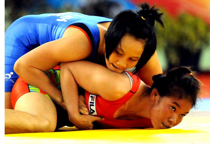 Nữ đô vật Thái Nguyên giành HC Bạc tại SEA Games 26