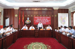 Đồng chí Tô Huy Rứa làm việc với Ban Tuyên giáo Tỉnh ủy