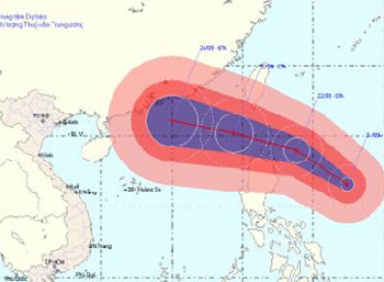 Một cơn bão mạnh sắp vào biển Đông