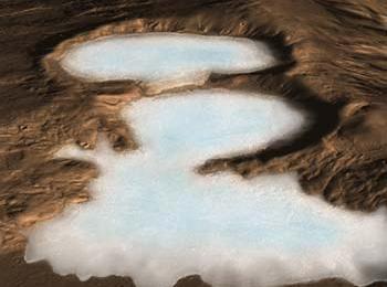 Sao Hỏa có nhiều hồ băng lớn